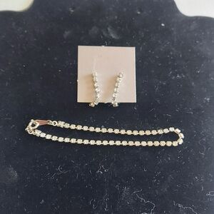 Vintage Avon Brilliant Dazzler Silver Earrings and Bracelet Set